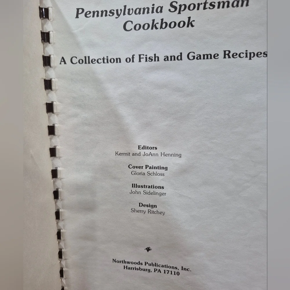 Vintage Pennsylvania Sportsman Fish & Game Cookbook